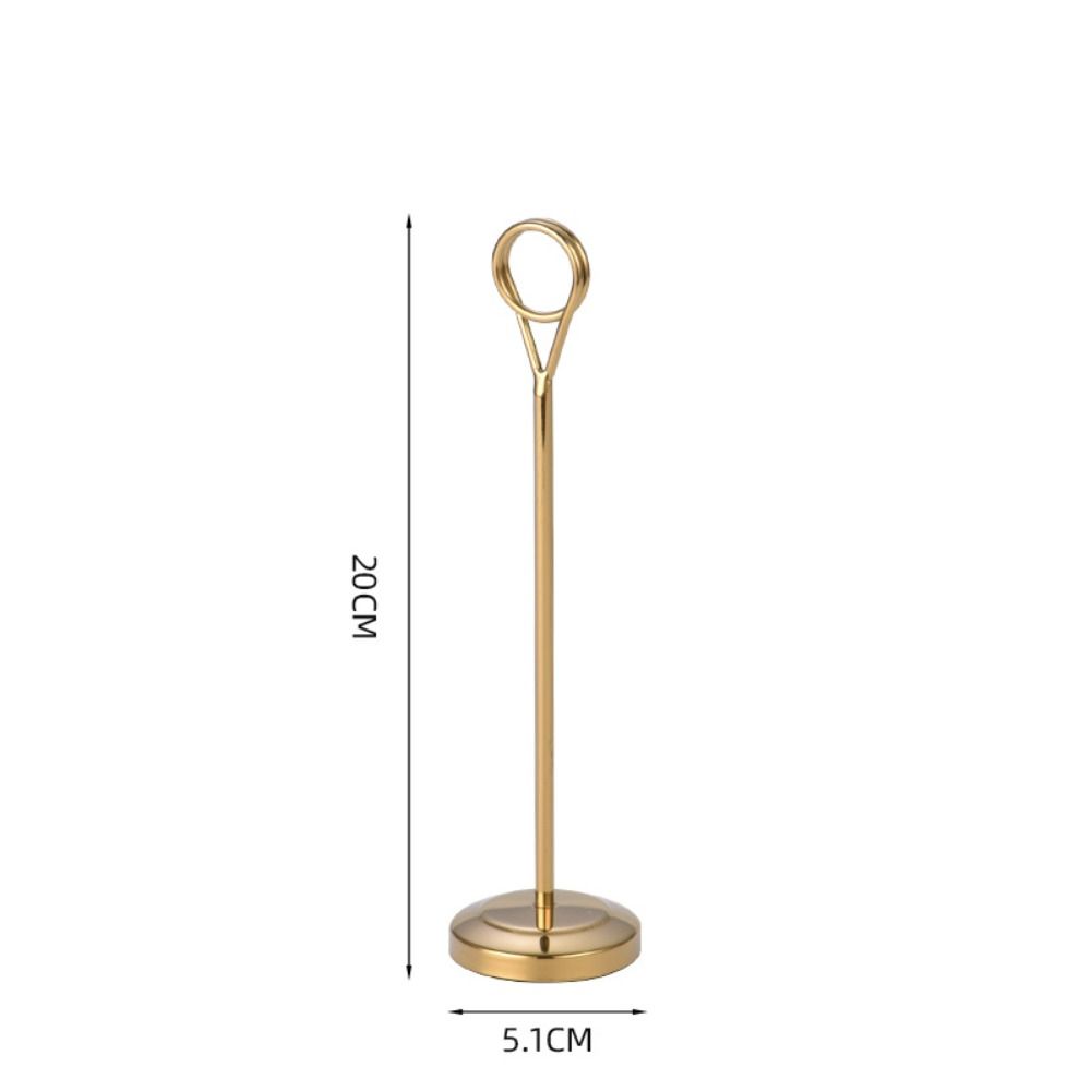 Cute Stainless Steel Round Photo Clip Elegant Note Clamp Stand  Restaurant Table