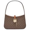 Lyra Monogram Gold Lock Faux Leather Shoulder Bag Women Shoulder Bag Brown 35T4G1YC5B-BROWN