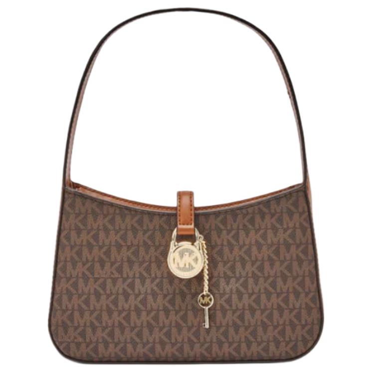

Michael Kors Lyra Monogram Gold Lock Faux Leather Shoulder Bag Women Shoulder Bag Brown 35T4G1YC5B-BROWN Basic Set (Bag+Dust Bag)