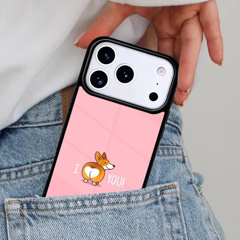 Cartoon Corgi Dog Phone Case for iPhone 16e 15 14 13 12 17 Pro Max Plus Air 17pro Cover Coque