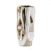 Luxury Electroplated Silver Ceramic Vase Flower Arrangement Irregular Porcelain Hydroponic Vase Ornament Interior Art Decoration