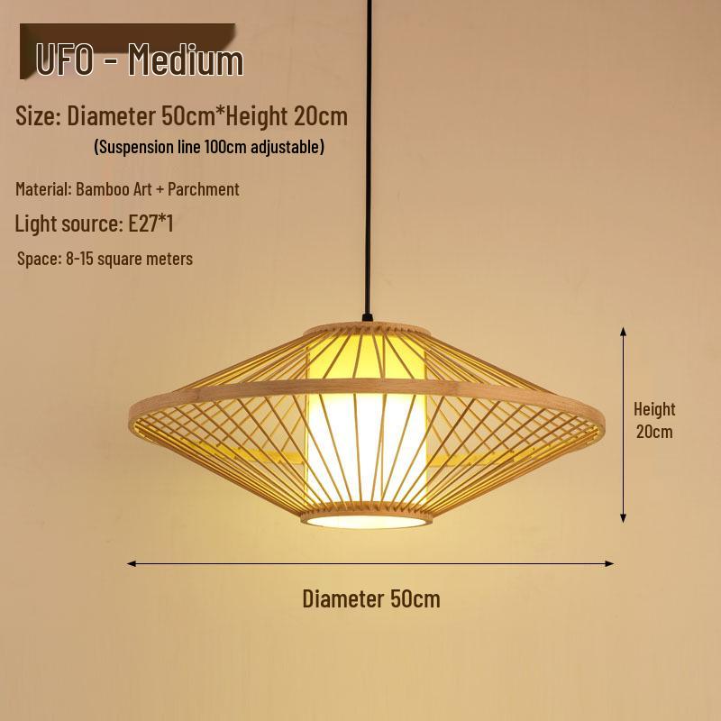Retro Zen Bamboo Weaving Pendant Lamp for Restaurants & Teahouses