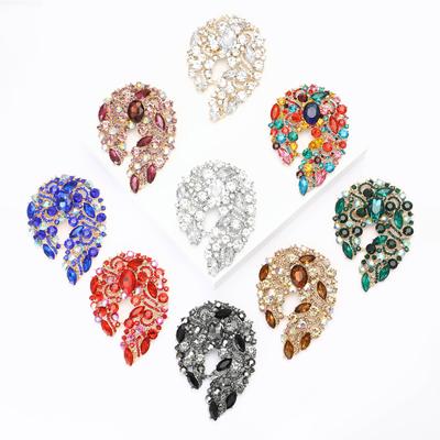 Fashion Alloy Full Diamond Glass Brooch High-End Atmospheric Women'S Suit Coat Corsage Jewelry Pin