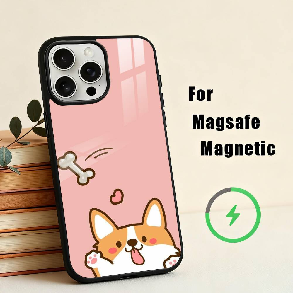 C-Cute corgi D-dog-G  Phone Case For iPhone17,16,15,14,13,12,11 Plus,Pro Max Magnetic For Magsafe Wireless Charging