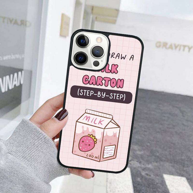 Cute Cartoon Japan Milk Couple Phone Case For iPhone 17 Air 15 16 Cover  11 13 14 Pro Max 12 Plus Max Fundas