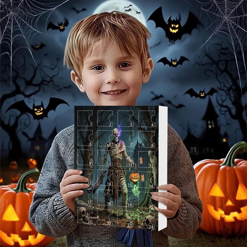 Advent 24-day Countdown Calendar Halloween Countdown 24 Days Acrylic Pendant Series Calendar Blind