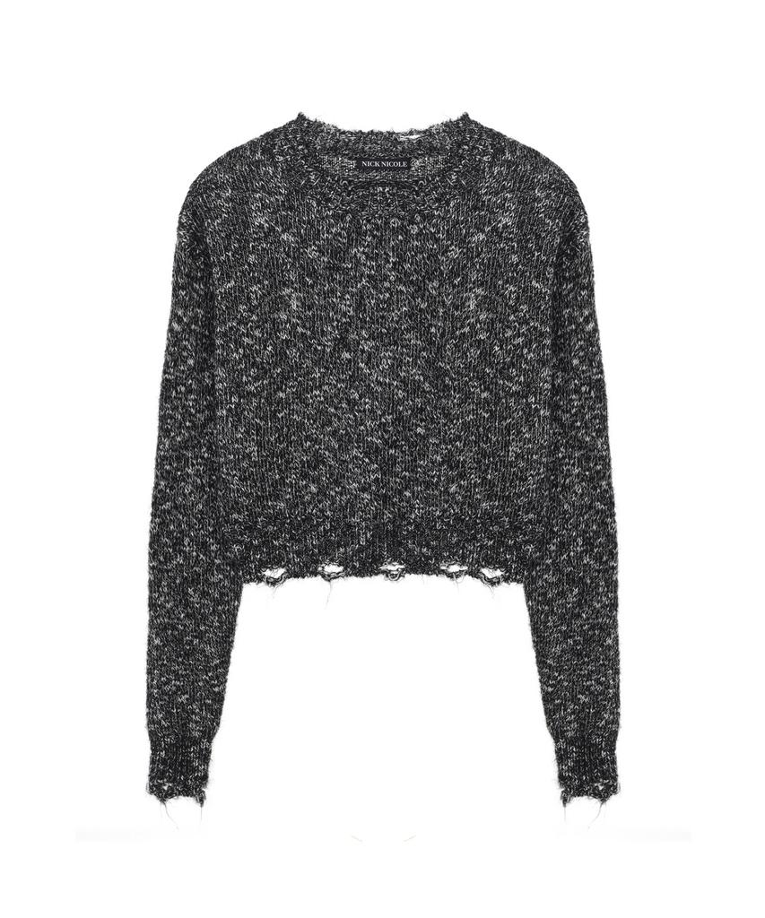 Nigaennikol Nicole Bokashi Damage Knit_Black