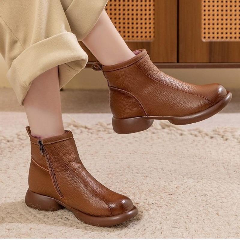 Winter Thickened Mom Warm Boots Women's Thick Heel Low Heel Fashion Boots Cotton Shoes Soft Sole Women's Boots Comfortable