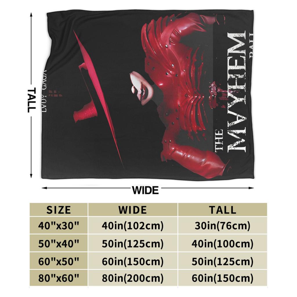 Lady Gaga The Mayhem Ball Tour 2025 Blanket Multi-size Soft Fuzzy Plush Throw Blankets for Couch Sofa and Bed