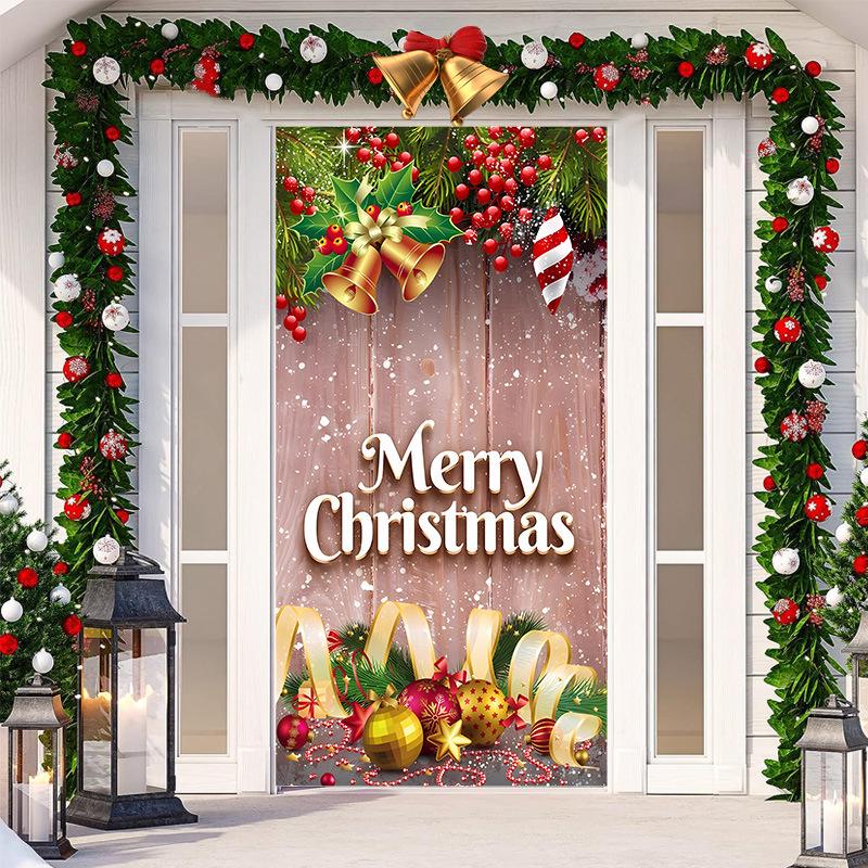 Christmas Door Tapestry: Hanging Cloth Decoration for Festivals & Parties