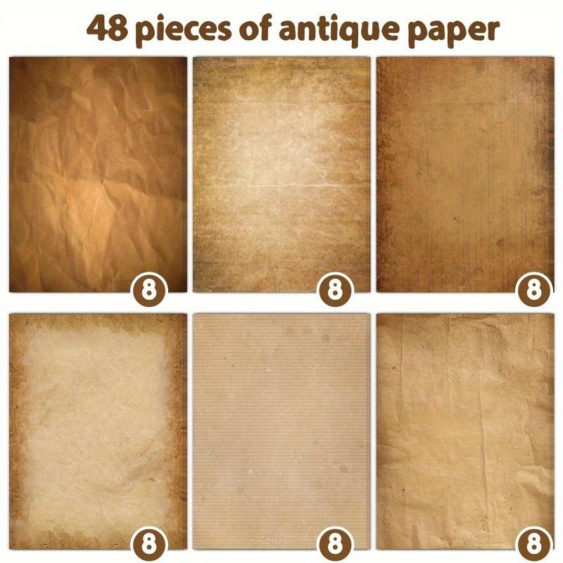 48 Pieces of 11.2x8.2in, Retro A4 Double-sided Printer Paper DIY Hand Ledger Scrapbook Decoration Material Paper