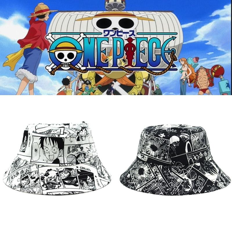 Stylowa Kapelusz Rybacki Bucket Hat Z Nadrukiem Luffy'ego Z Anime One Piece Dla Mężczyzn I Kobiet Na Zewnątrz