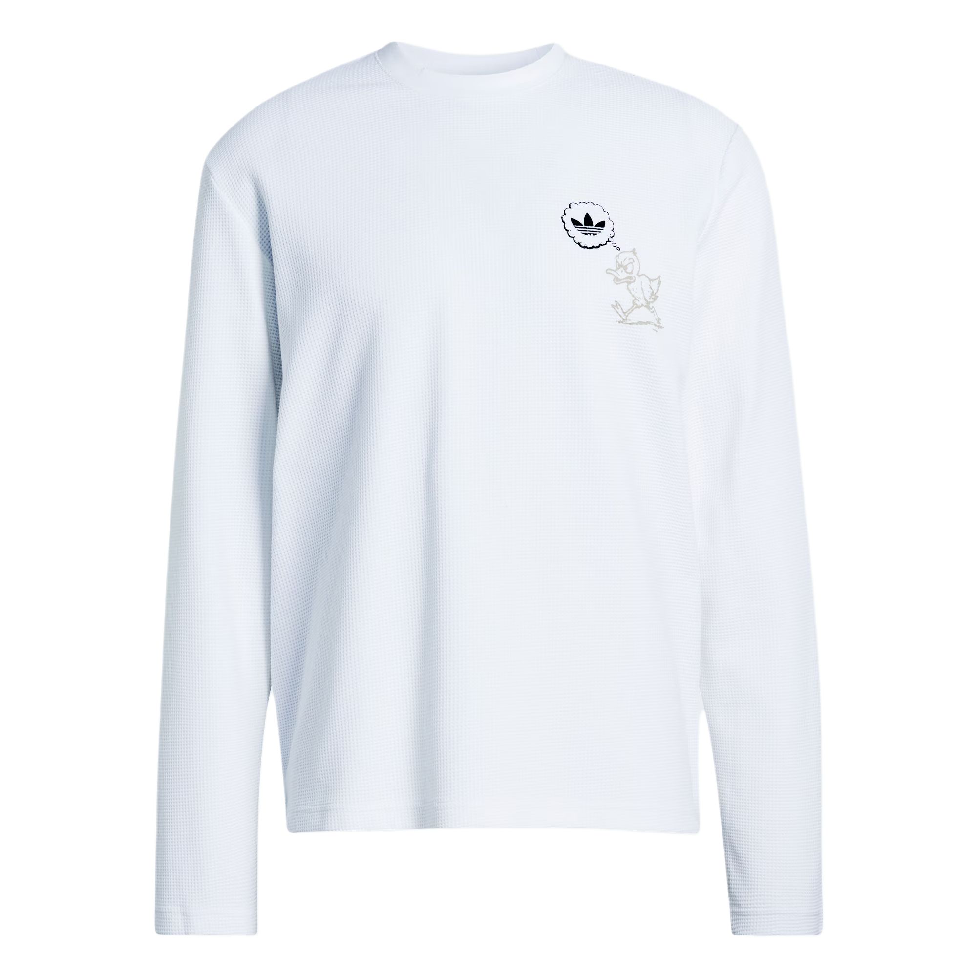 Adidas Оригинальная вафельная рабочая рубашка FW25 Удобный пуловер с круглым вырезом Свободная спортивная повседневная футболка с длинным рукавом Мужские топы KG6440 XL
