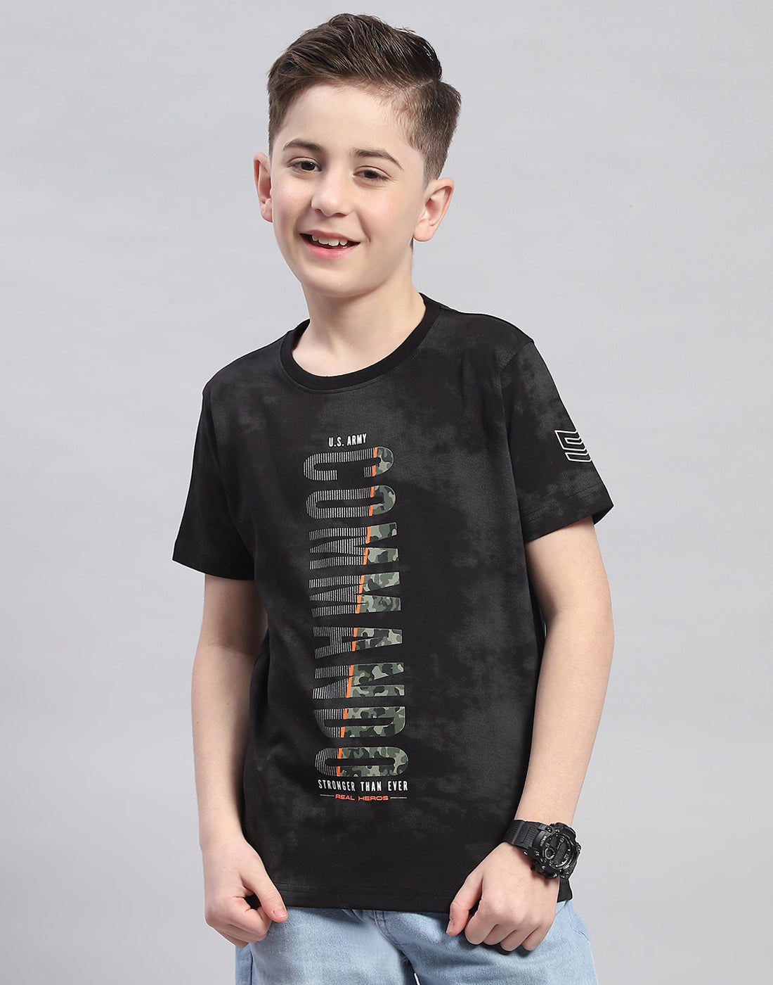 Monte Carlo Boy Regular Fit Black Tshirt 5-6 Years
