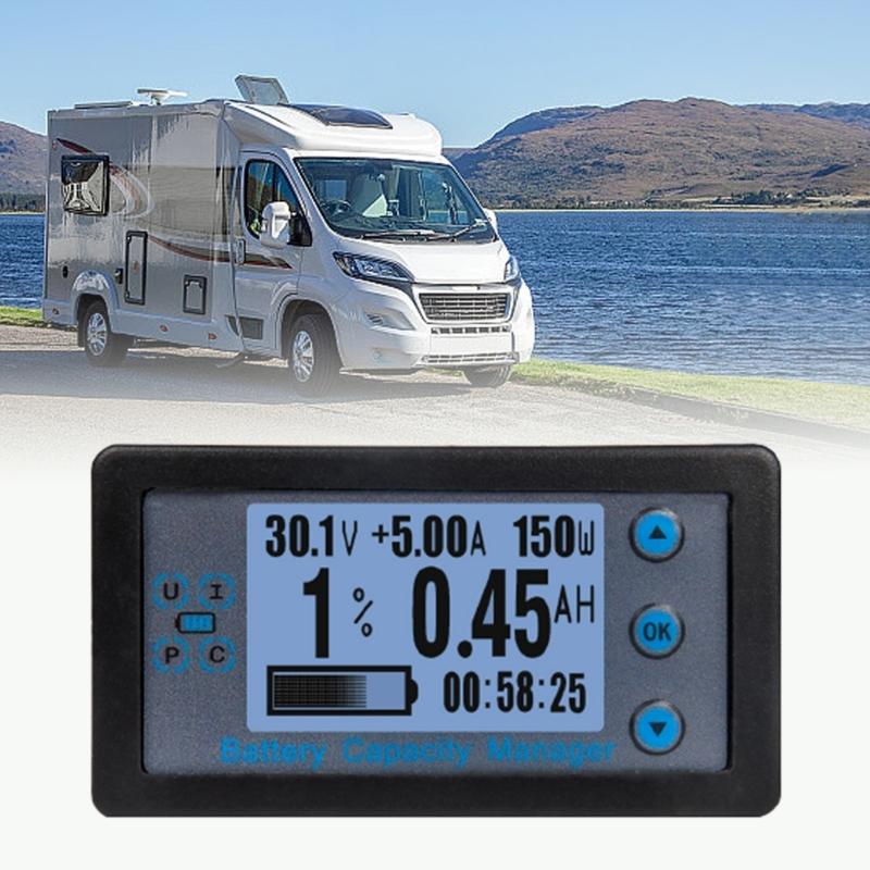 Batterietester 0-500A Voltmeter Amperemeter Multimeter mit Shunt Autobatterie Coulometer Stromdetektor Tester für Wagen