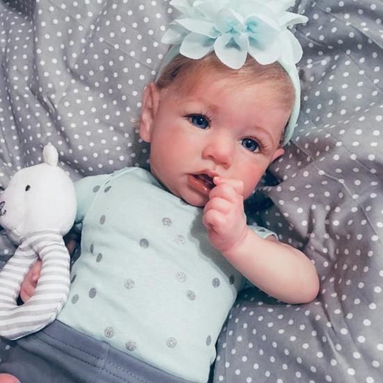 Muñeca Reborn de plástico hecha a mano con pestañas largas y adorables, con ropa, regalo de cumpleaños para niños pequeños