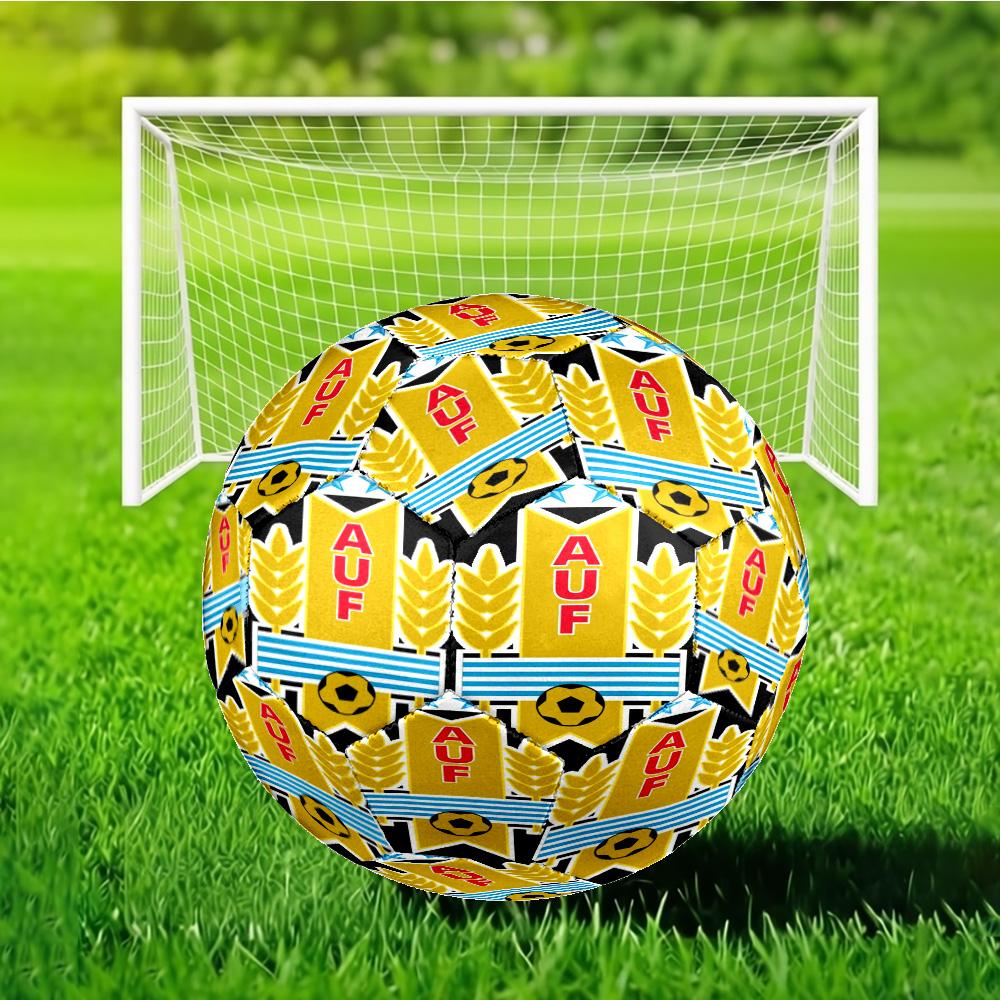 national Football Crest Printed Size 5 Soccer Ball - Durable, Machine-stitched, Soft and Comfortable, Suitable for Training and Matches Gift