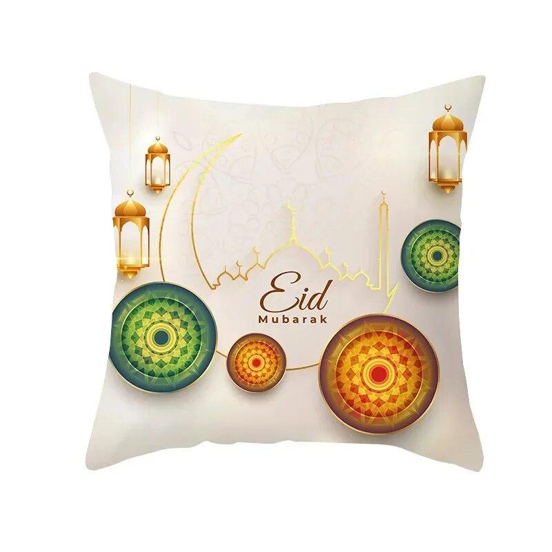 Golden Moon Eid Mubarak Ramadan Bedruckter Kissenbezug für Zuhause, Wohnzimmer, Sofa, dekorativer Kissenbezug