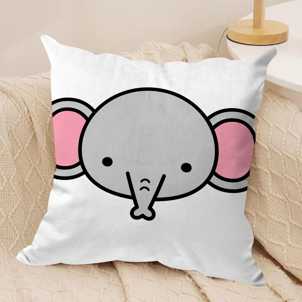 Cartoon Animal Child Kids Cushion Cover Silky Short Plush Invisible Zipper Dustproof Sofa Pillow Case for Home Decor