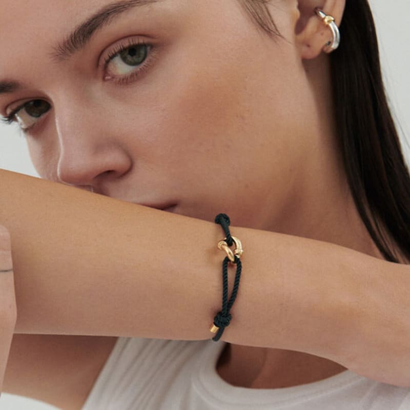 

hyeres-lor Erité 23 Silver (Y) Change Strap Bracelet Dark Green HL5B33539Y9235 ONE