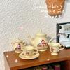 5PCS Cute Mini Ornaments 1/12 Scale Miniature Dollhouse Teapot Tea Cup Set for OB11 BJD Doll Accessories Home Decoration