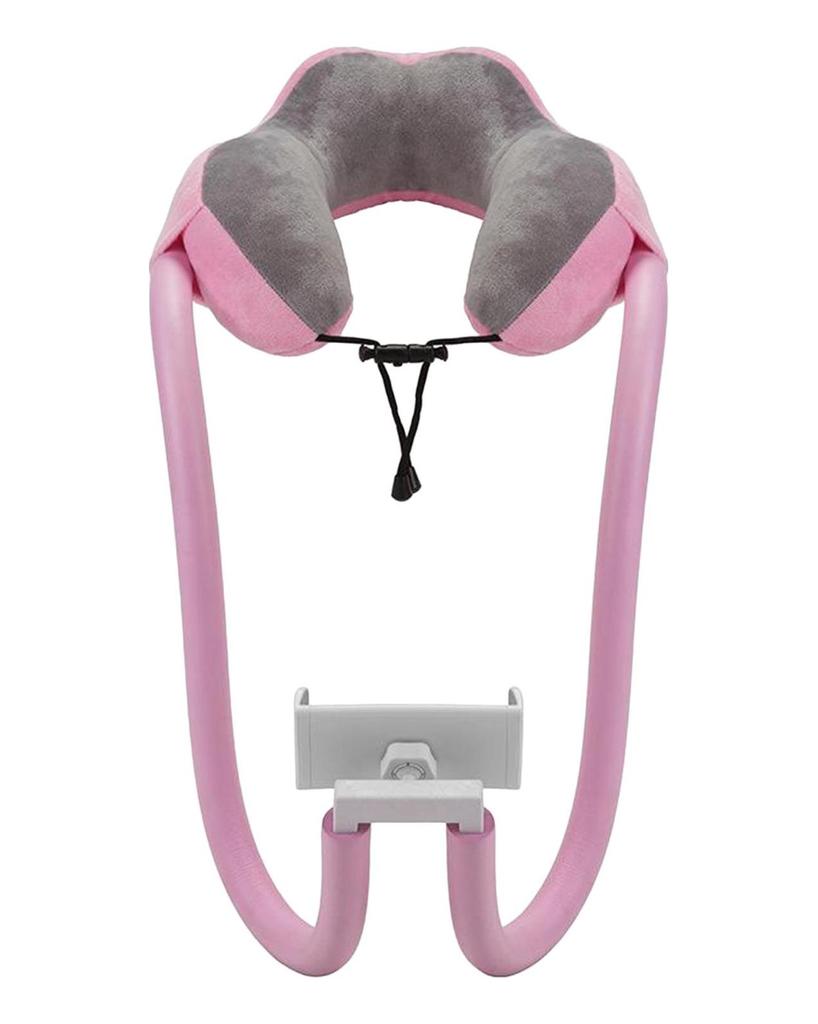 Soft Neck Pillow Airplane Travel for Sleeping, Portable Head Neck Support Sleeping Pillows in U Shape Headrest Cushion with Phone Holder