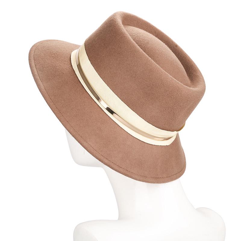 2025 Women's Elegant Autumn/Winter Wool Felt Top Hat - Stylish, Warm Travel & Shopping Bucket Hat