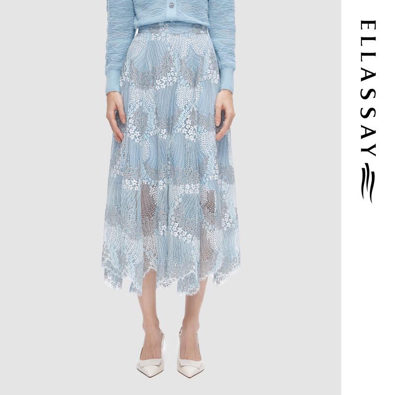 ELLASSAY Women s Early Autumn Exquisite Lace A-Line Skirt L