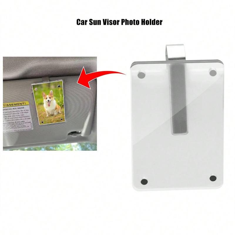 1pc New Magnetic Photo Clip For Car Sun Visor, Universal Acrylic Fridge Magnet Transparent Magnetic Instant Photo Frame Car Sun Visor Photo Frame Clip