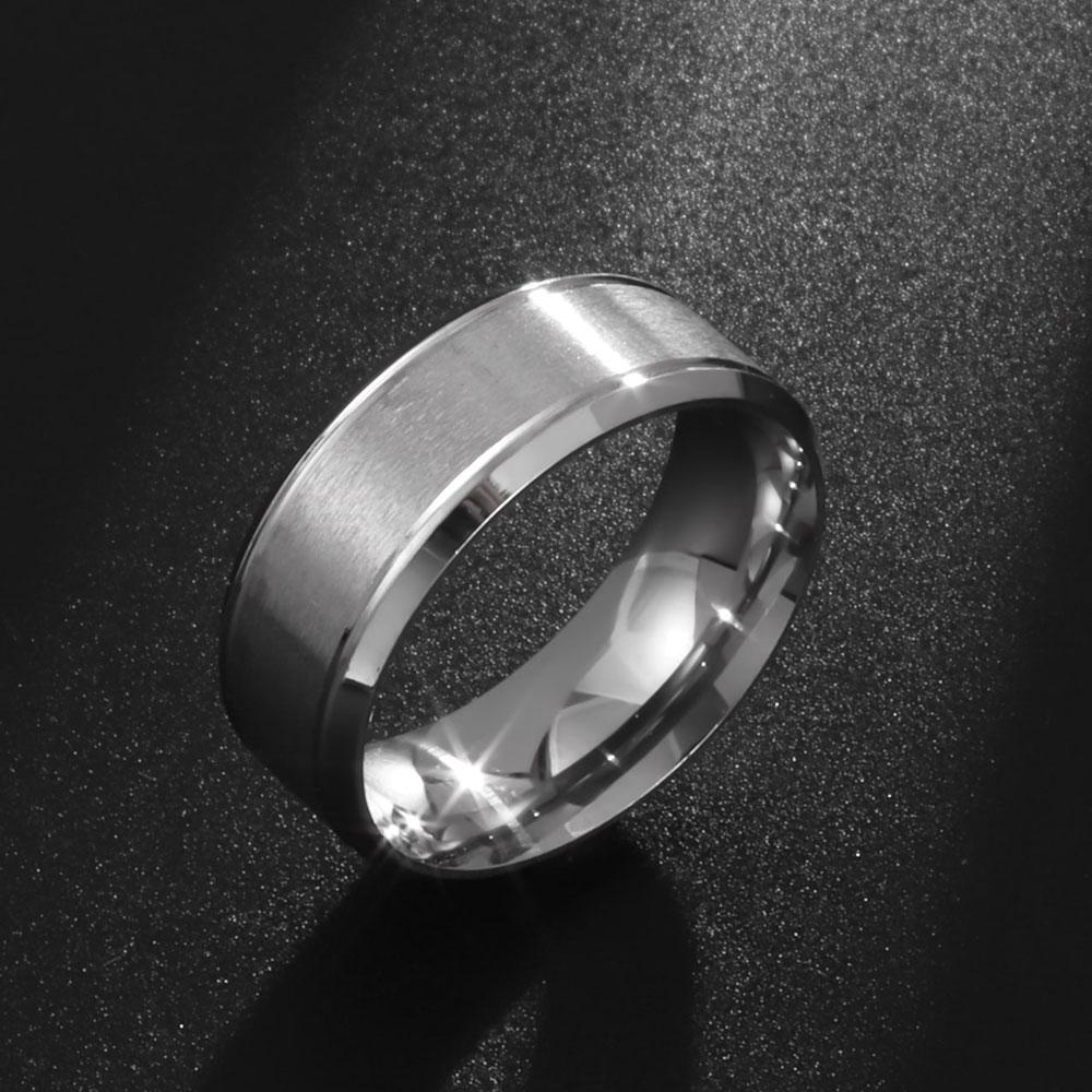 1pc Men's Fashionable Stainless Steel Black Trendy Ring