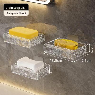 Punch-Free Wall-Mounted Soap Dish: High-End Draining Organizer for Bathroom & Laundry