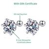 0.3-2CT Moissanite Earrings 925 Silver Round Cut Stud Earrings Piercing Earrings for Men and Women Fine Jewelry