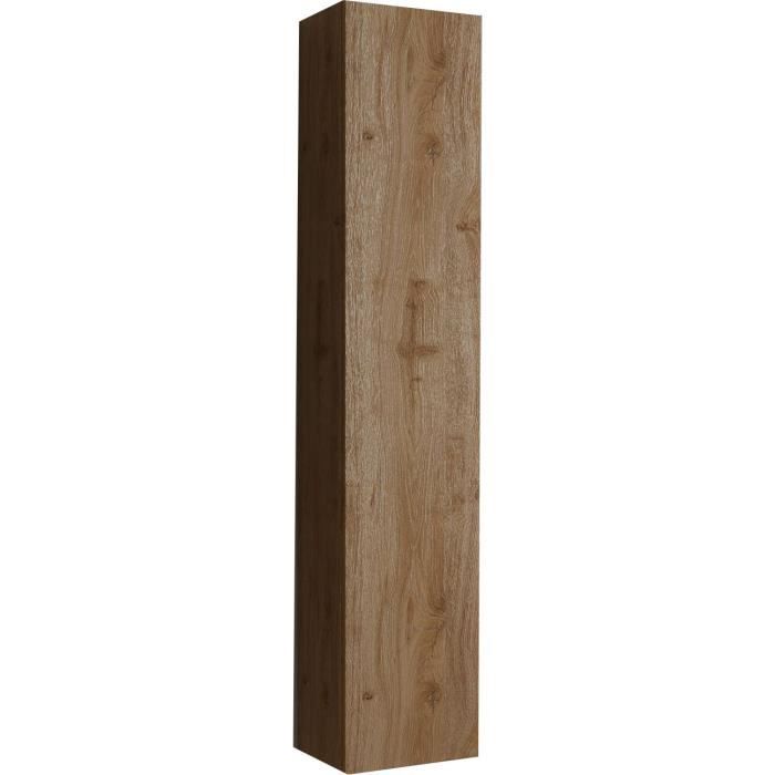 Bathroom Furniture Set 78cm Single Basin + Column - Light Oak and White Lacquer - HAMBURG