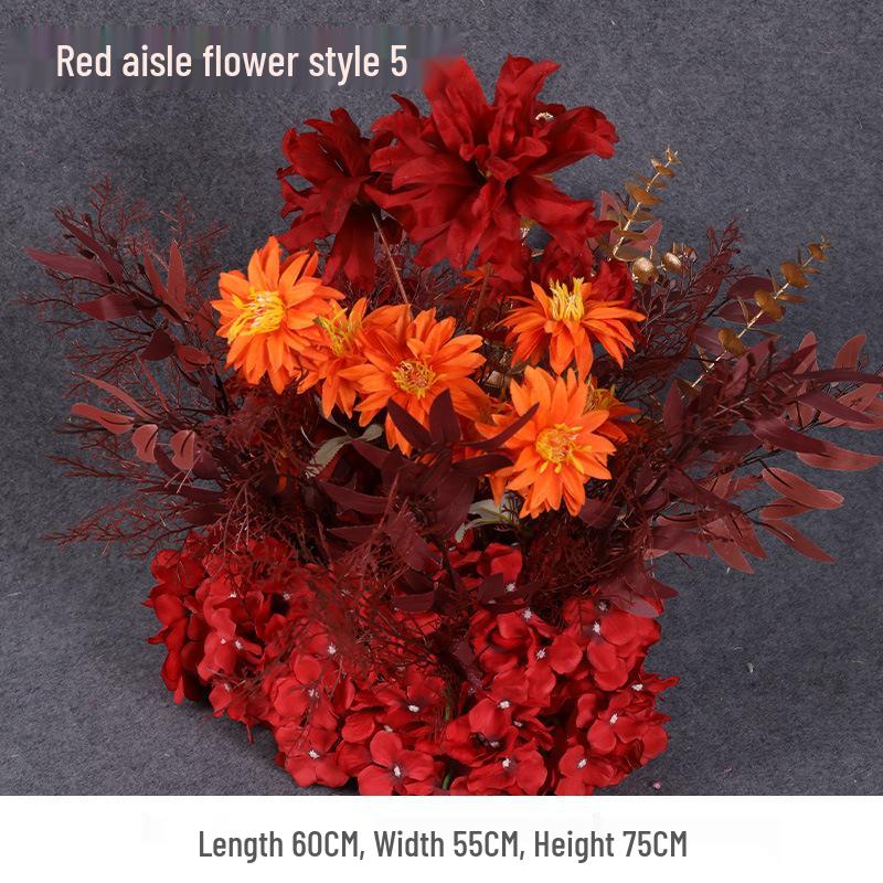 2025 Wedding Floral Decoration: Engagement Banquet Scene, Road/Stage Floral Rows, Arch Flowers, Artificial Background Simulation, Floral Art.