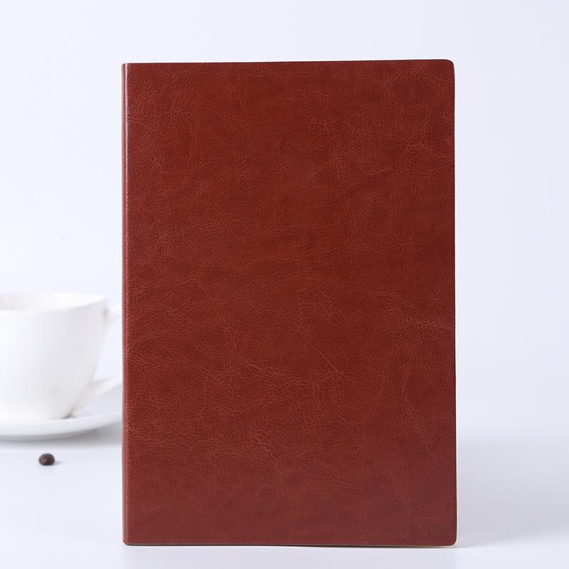 A5 Soft Leather Business Notebook Set - Customizable Diary and Meeting Record Book