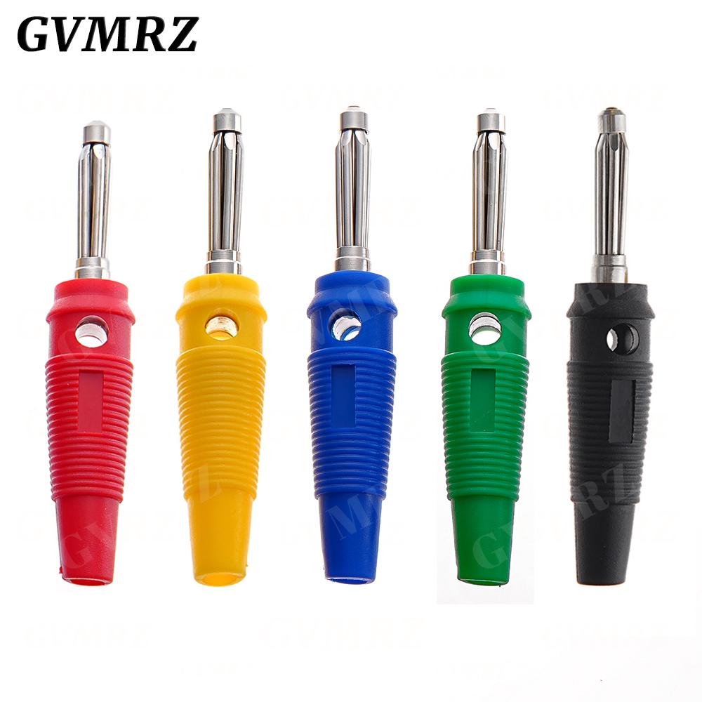 5PCS 4mm 32A High Current Solderless Screw Side Stackable Banana Plug Connector Copper