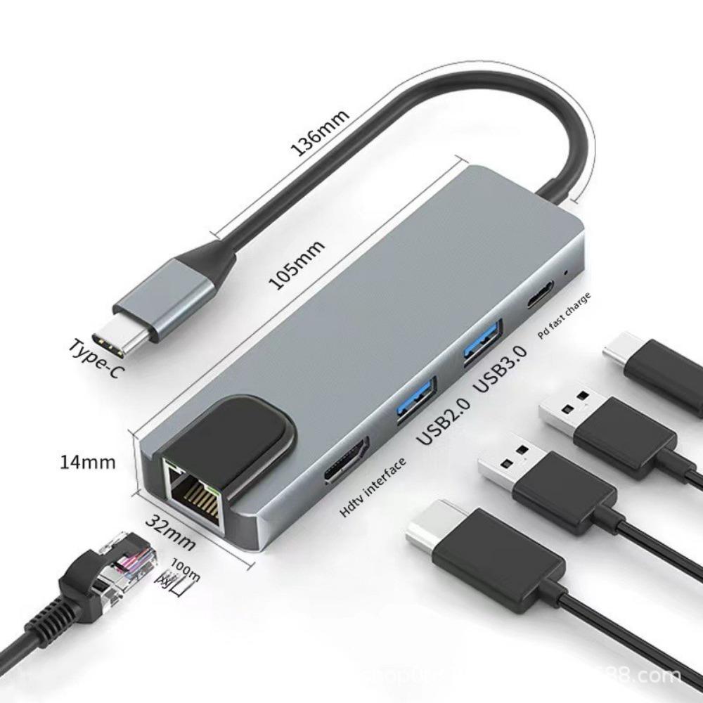 4 In 1 Type C Docking Station USB Hub Expander for Laptop Multi Function Adapter with HDMI USB Ports