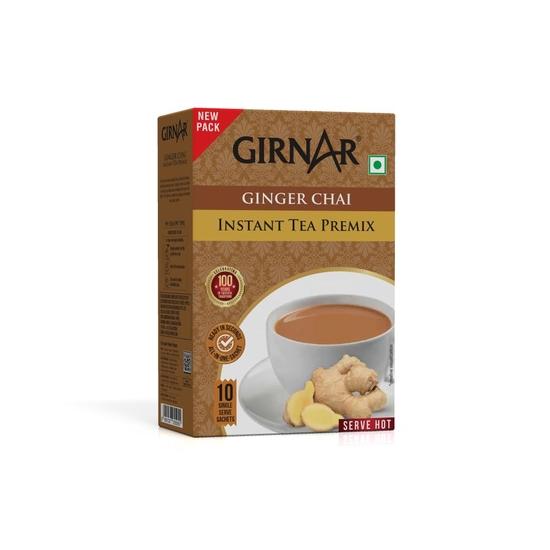 Girnar Instant Premix с имбирем | Упаковка из 2 шт. | 10 пакетиков в каждой упаковке