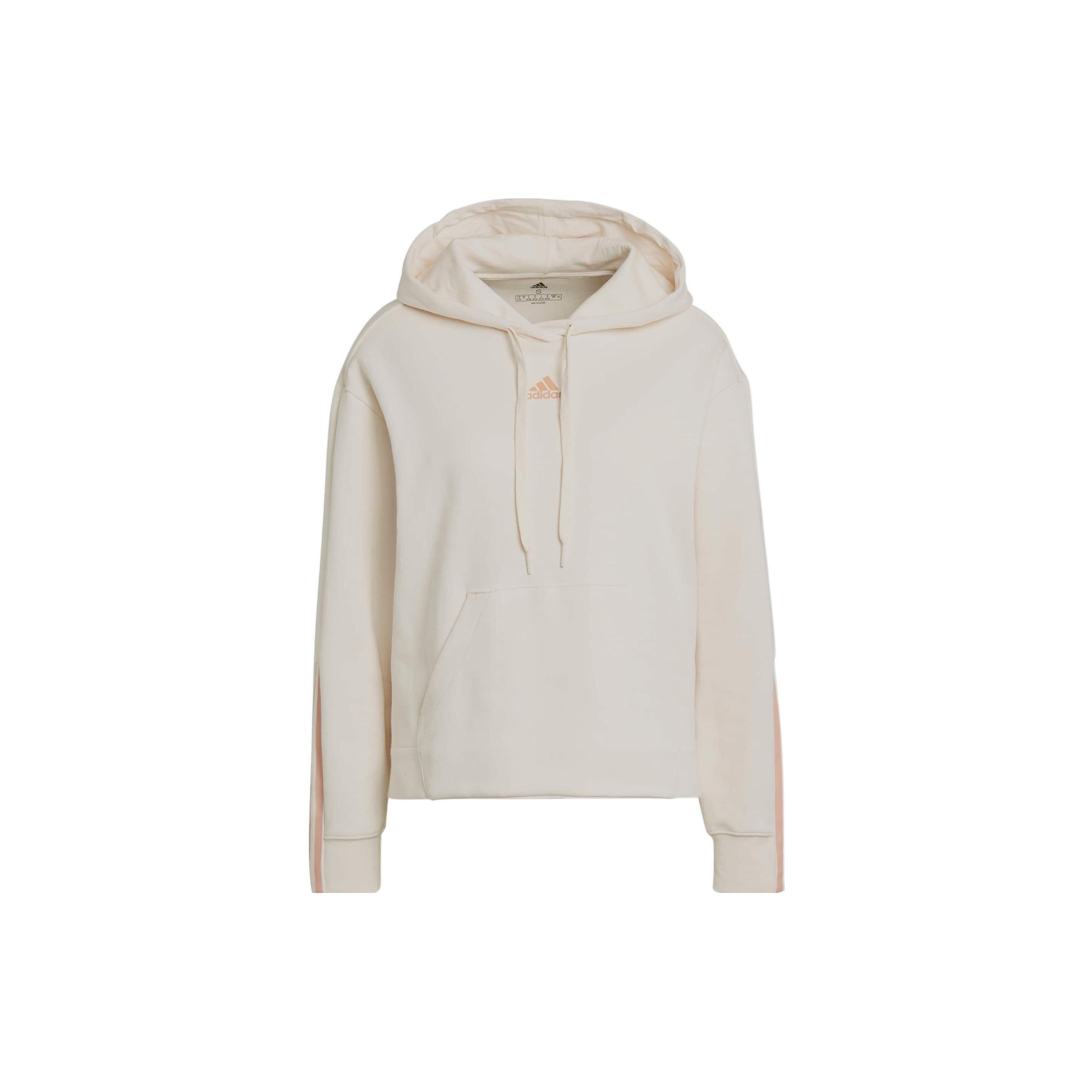 Adidas Essentials 3-Stripes Hooded Sweatshirt Women White H10238 M