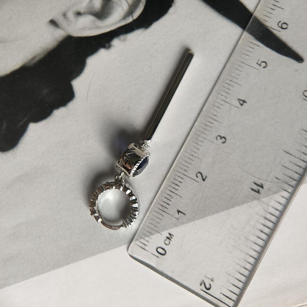 Silver Earrings with Nano Sapphire 1.86ct (2194972)