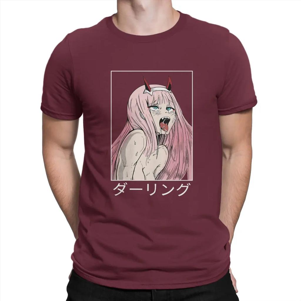 Zero Two 002 KAWAII Sexy T Shirt Darling In The Franxx Anime Cotton Clothes Vintage Short Sleeve Collar Original Unisex