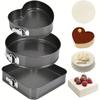 3 Piece Set Non-Stick Cake Mold Baking Tools Round Heart Square DIY Cake Molds with Lid Flexible Bottom Pastry Kitchen Tools