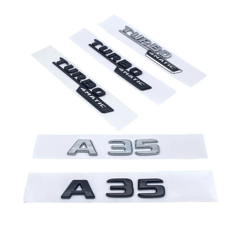 FYVE4 ABS 2016afterwards Silver Black Letters A35 Turbo 4matic Emblem for Mercedes Benz Car Fender Trunk Rear W176 W177 Logo Sticker