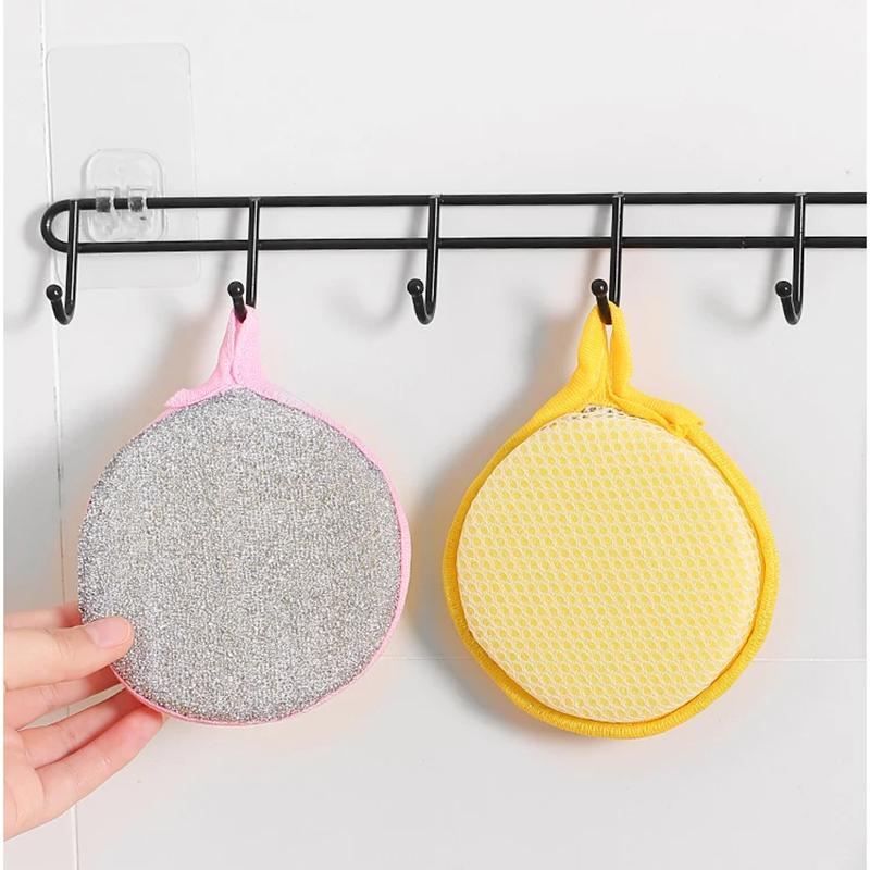 Dishwashing Sponge Non-stick Oil Dish Washing Magic Sponges Scouring Pads Kitchen Cleaning Tool Reusable Double Sided Dish Cloth