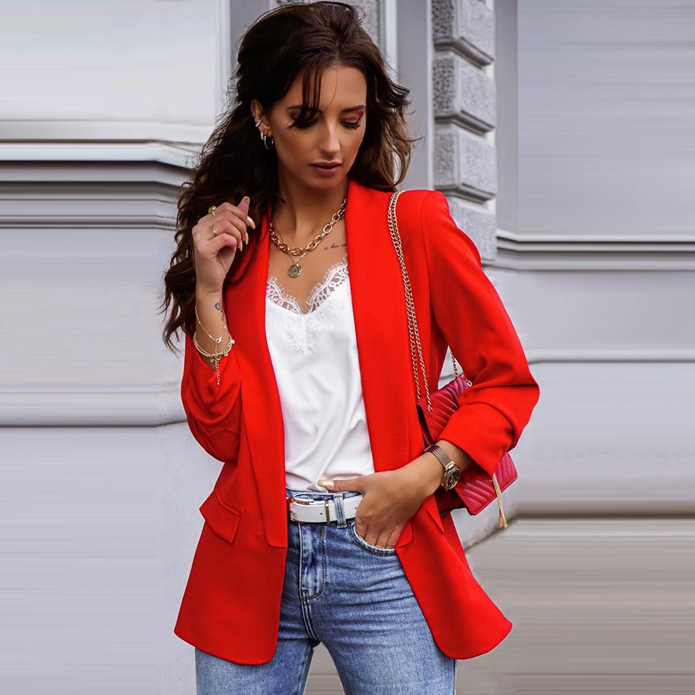 2025 Trendy Women's Autumn/Winter Long Sleeve Slimming Blazer – European/American Professional OL Style