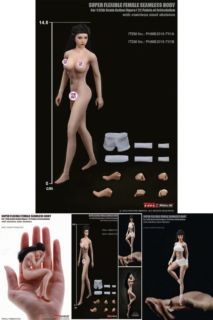 1/12 Scale Female Seamless Body With Super Flexible Articulation For Creative Play