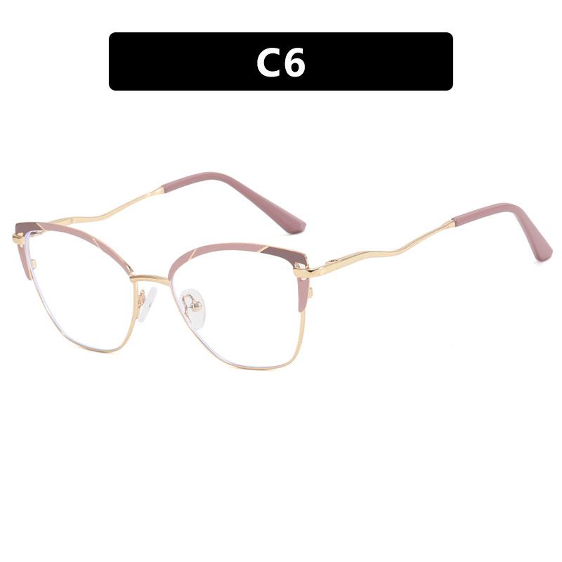 Ochelari de vedere pentru femei, rame metalice pentru ochelari, anti-lumină albastră, nouă ramă pentru ochelari, lentile prescrise pentru femei, care se potrivesc cu culorile