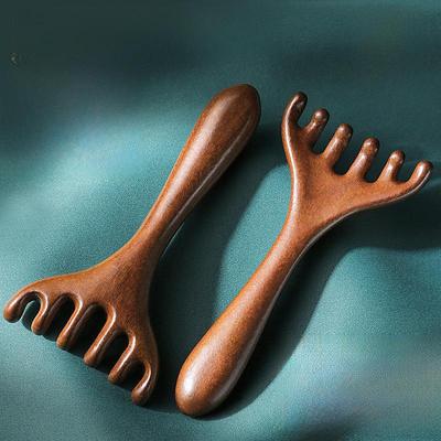 Sandalwood Antler Massager: Five-Claw Scalp Therapy Comb