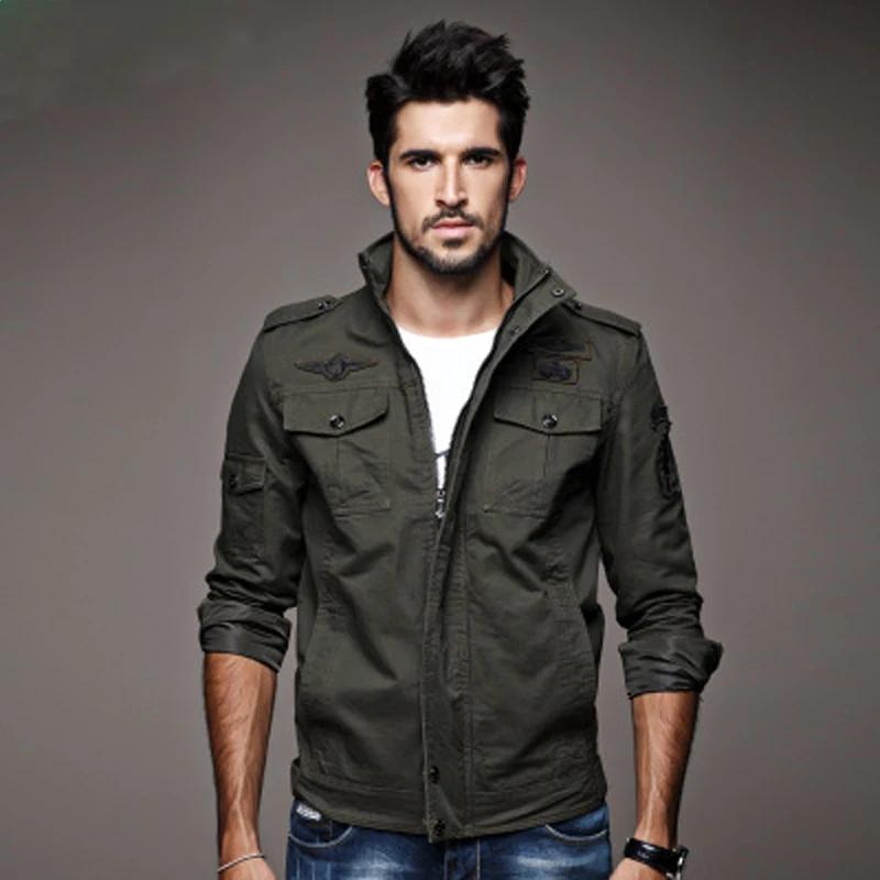 Men Casual Cargo Jackets Men Bomber Jacket Windbreaker Jacket Coat Men Spring Autumn Outwear Slim Retro Jacket Mens