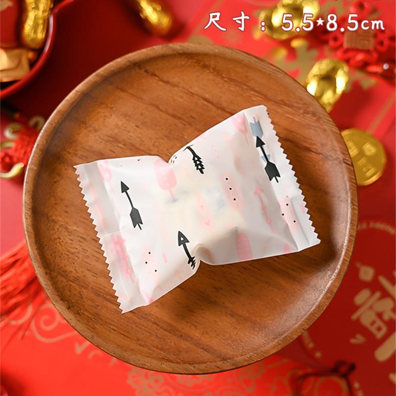 100Pcs 5.5x8.5cm Small Nougat Candy Chinese New Year Snowflake Crispy Packaging Machine Sealing Bags